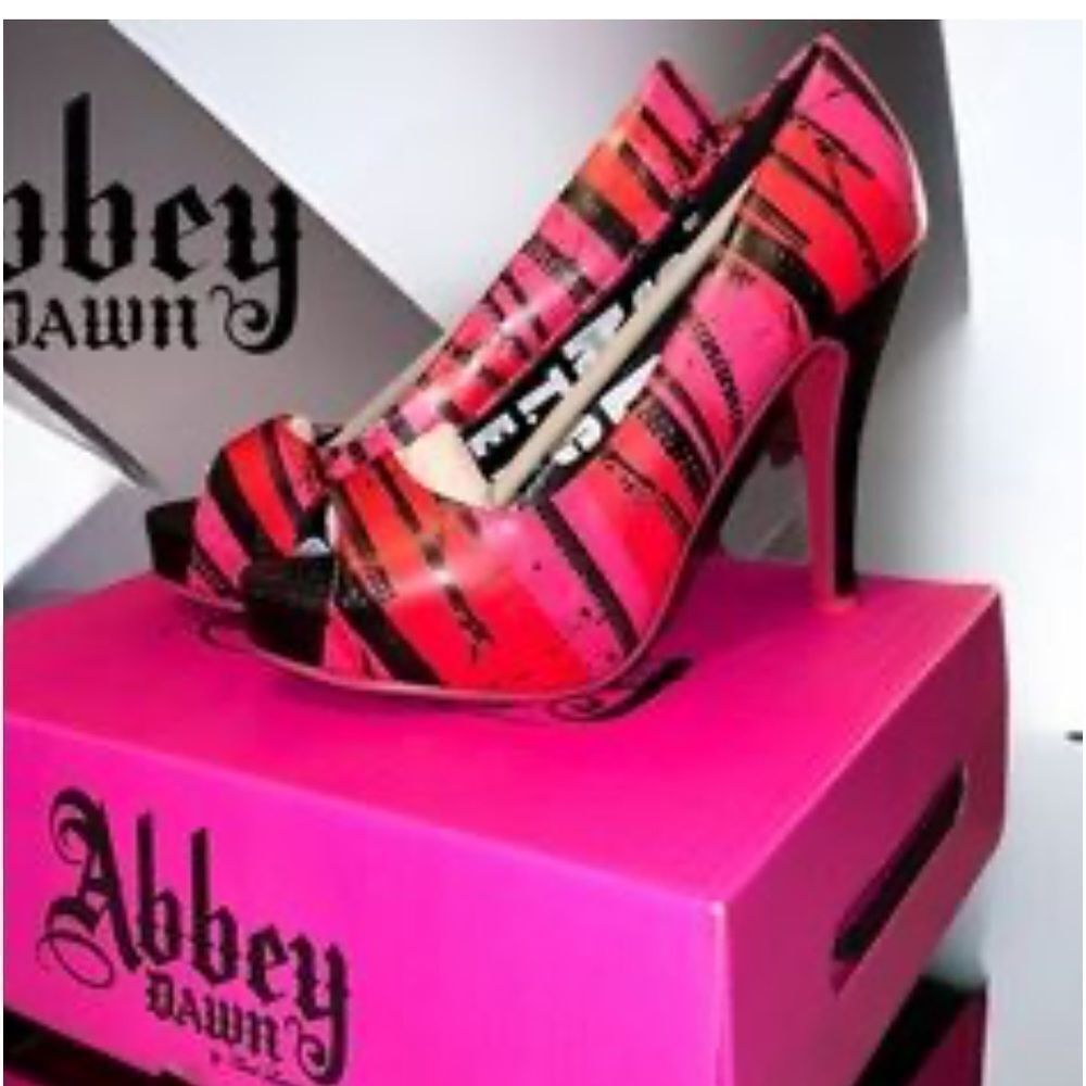 Abbey Dawn Zip It Platforms in Hot Pink with red and black accents BNIB - Picture 2 of 11